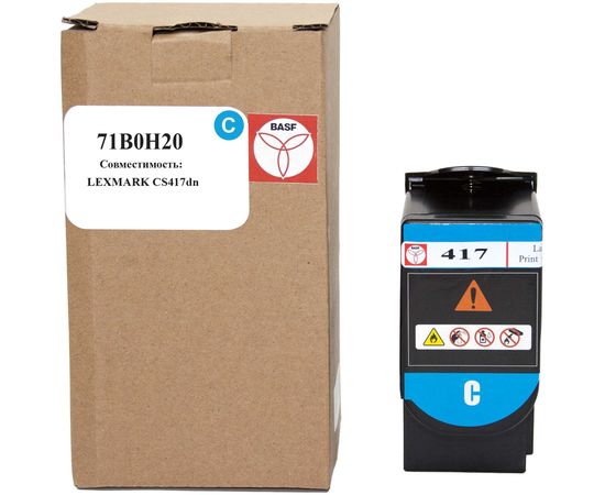Купить Картридж тонерный BASF для Lexmark CS417dn аналог 71B0H20 Cyan (BASF-KT-71B0H20) по лучшей цене