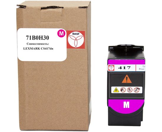 Купить Картридж тонерный BASF для Lexmark CS417dn аналог 71B0H30 Magenta (BASF-KT-71B0H30) по лучшей цене