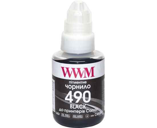 Купить Чернила WWM GI-490 для Canon G1400/G2400/G3400 140г Black Пигментные (C490BP) по лучшей цене