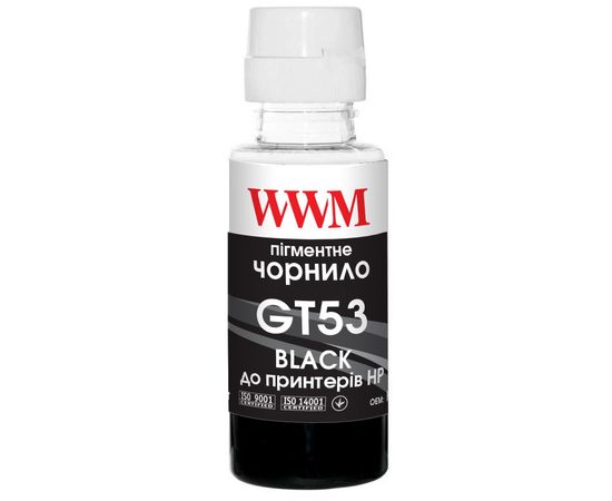 Купить Чернила WWM GT53 для HP Jet Ink Tank 115/315/319 100г Black Pigment Пигментные (H53BP) по лучшей цене