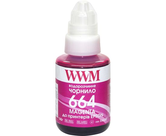 Купить Чернила WWM 664 для Epson L110/L210/L300 140г Magenta Водорастворимые (E664M) по лучшей цене