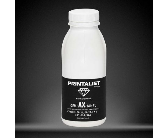 Купить Тонер PRINTALIST для HP LJ 1100/5L/6L бутль 140г Black (AX-140-PL) по лучшей цене
