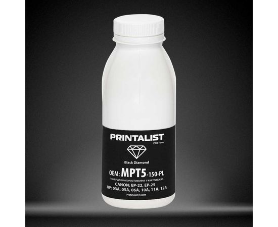 Купить Тонер PRINTALIST для HP LJ универсальный бутль 150г Black (MPT5-150-PL) по лучшей цене