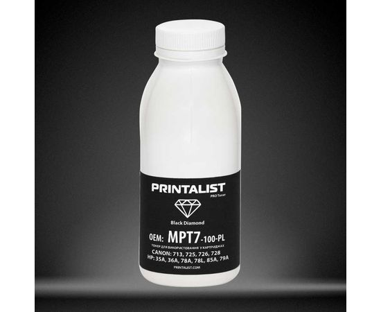 Купить Тонер PRINTALIST для HP LJ универсальный бутль 100г Black (MPT7-100-PL) по лучшей цене