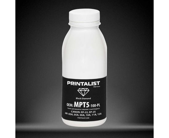 Купить Тонер PRINTALIST для HP LJ универсальный бутль 100г Black (MPT5-100-PL) по лучшей цене