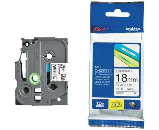 Купить Лента Brother для P-touch PT2430PC/PT2700/PT9700PC (TZE241) 18mm ламинированная, черный на белом по лучшей цене
