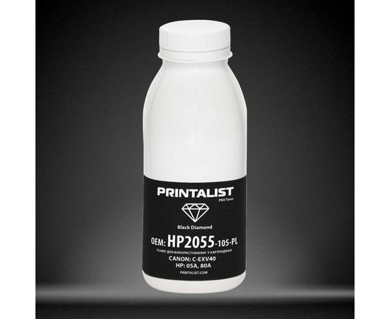 Купить Тонер PRINTALIST для HP LJ P2035/2055 бутль 105г Black (HP2055-105-PL) по лучшей цене