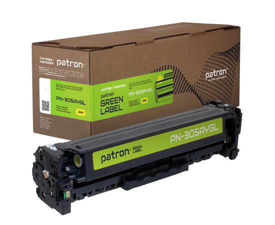 Купить Картридж совместимый HP 305A (CE412A) желтый Green Label Patron (PN-305AYGL) по лучшей цене