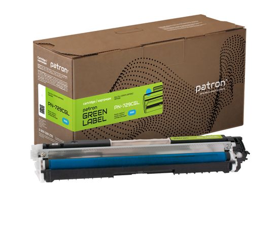 Купить Тонер-картридж совместимый Canon 729 голубой Green Label Patron (PN-729CGL) по лучшей цене