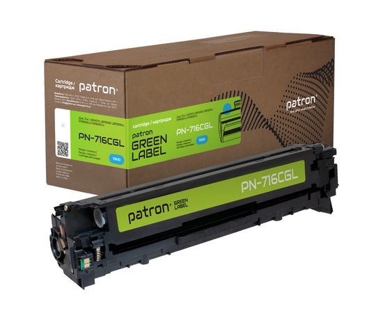 Купить Картридж совместимый Canon 716 Green Label, голубой Patron (PN-716CGL) по лучшей цене
