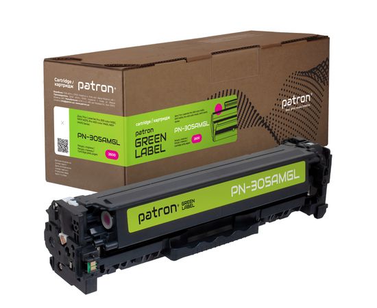 Купить Картридж совместимый HP 305A (CE413A) пурпурный Green Label Patron (PN-305AMGL) по лучшей цене
