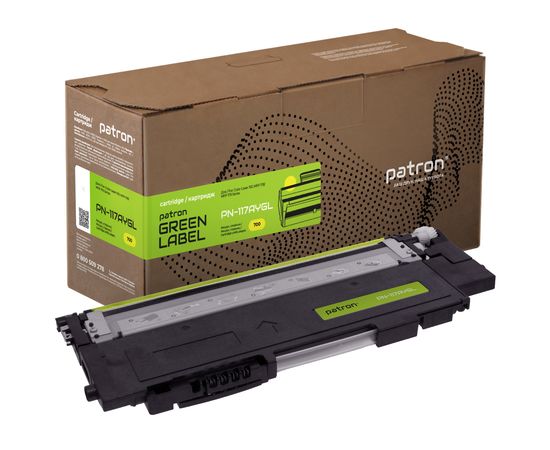 Купить Тонер-картридж совместимый HP 117A (W2072A) Green Label, желтый Patron (PN-117AYGL) по лучшей цене