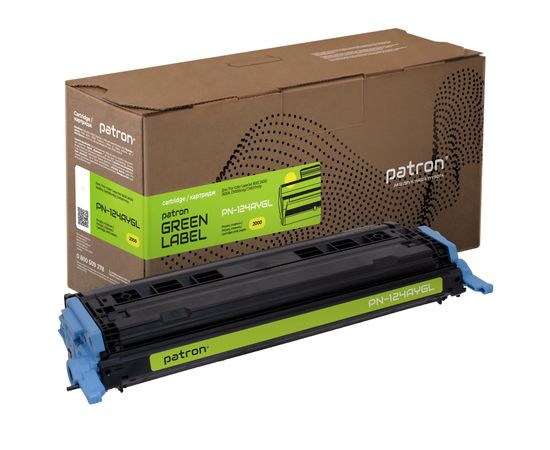 Купить Картридж совместимый HP 124A (Q6002A) желтый Green Label Patron (PN-124AYGL) по лучшей цене