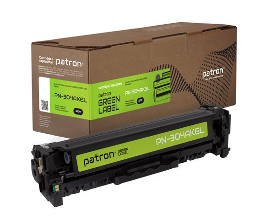 Купить Картридж совместимый HP 304A (CC530A) Green Label, черный Patron (PN-304AKGL) по лучшей цене