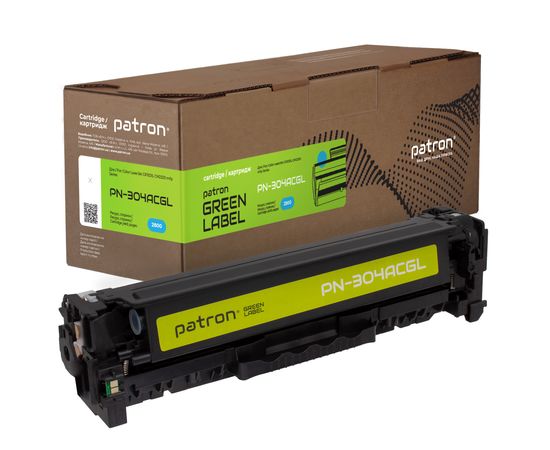 Купить Картридж совместимый HP 304A (CC531A) Green Label, голубой Patron (PN-304ACGL) по лучшей цене