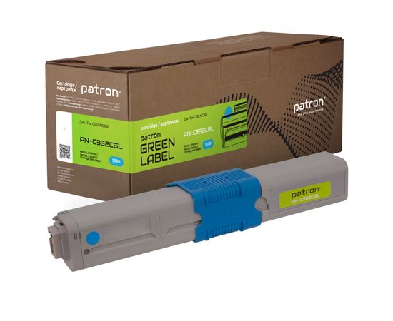 Купить Тонер-картридж совместимый Oki 46508735 Green Label, голубой Patron (PN-C332CGL) по лучшей цене