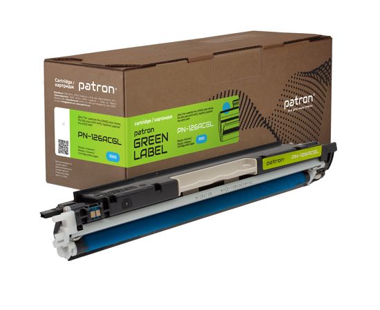 Купить Тонер-картридж совместимый HP 126A (CE311A) Green Label, голубой Patron (PN-126ACGL) по лучшей цене