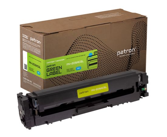 Купить Картридж совместимый HP 205A (CF531A) Green Label, голубой Patron (PN-205ACGL) по лучшей цене