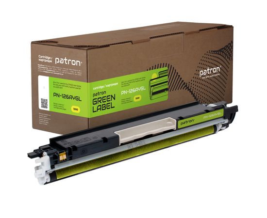 Купить Тонер-картридж совместимый HP 126A (CE312A) Green Label, желтый Patron (PN-126AYGL) по лучшей цене