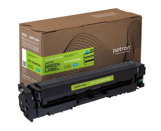 Купить Картридж совместимый HP 203A (CF541A) голубой Green Label Patron (PN-203ACGL) по лучшей цене