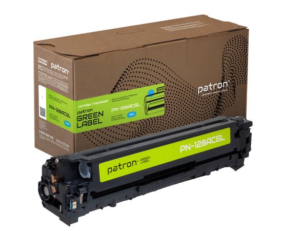 Купить Картридж совместимый HP 128A (CE321A) Green Label, голубой Patron (PN-128ACGL) по лучшей цене
