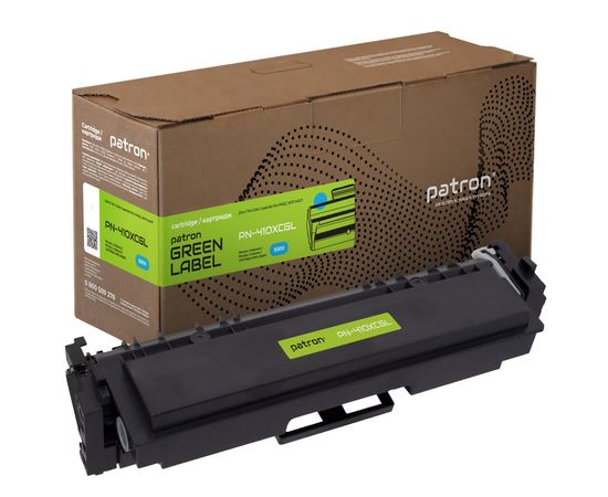 Купить Картридж совместимый HP 410X (CF411X) голубой Green Label Patron (PN-410XCGL) по лучшей цене