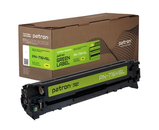 Купить Картридж совместимый Canon 716 Green Label, желтый Patron (PN-716YGL) по лучшей цене