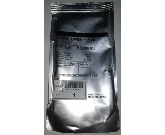 Купить Девелопер Ricoh Aficio 2015/2016/2018//2020/3025/3030/MP 1500/1600/2000/2510/3010/Gestetner DSm615/616/619/DD11BLK/B1219640, Type 28, 345г, ORIGINAL! по лучшей цене