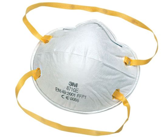 Купить Маска специальная защитная (респиратор) 3M 8710E для защиты от аэрозолей/пыли/тонера FFP1 до 4 ПДК! по лучшей цене