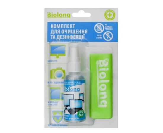 Купить Засіб дезінфікуючий BIOLONG Комплект для екранів мобільних пристроїв 50мл Розпилювач (SA-DOZ-KMOB-50) Распылитель по лучшей цене