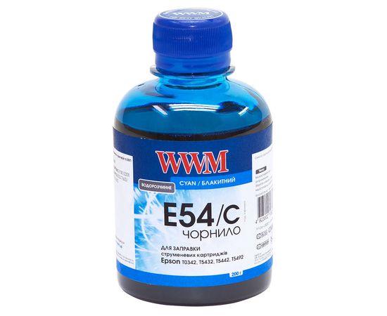 Купить Чернила WWM для Epson Stylus Pro 7600/9600 200г Cyan Водорастворимые (E54/C) по лучшей цене