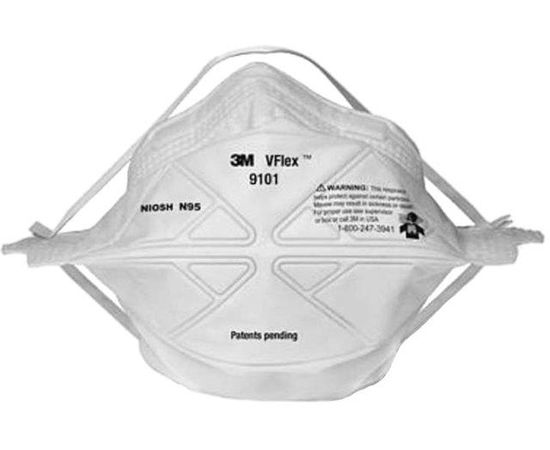 Купить Маска специальная защитная (респиратор) 3M VFlex 9101 для защиты от аэрозолей/пыли/тонера FFP1 до 4 ПДК! 6 грамм! Отличное прилегание к любому типу лица! по лучшей цене