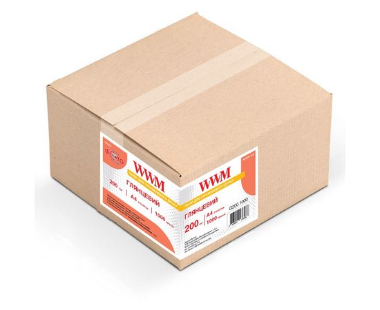 Купить Фотобумага WWM глянцевая 200г/м кв, A4, 1000л (G200.1000) по лучшей цене