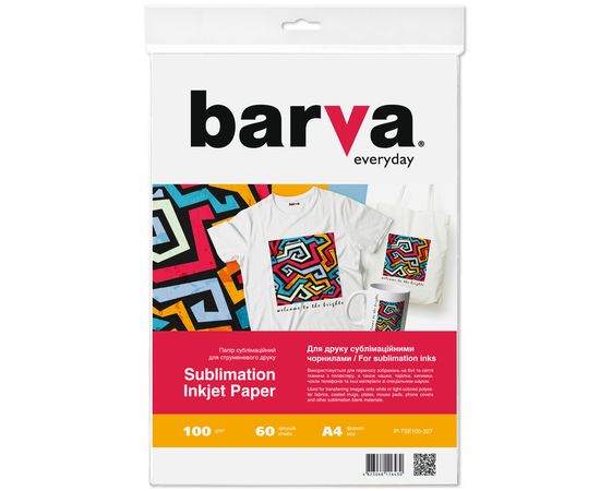 Купить Бумага сублимационная 100 г/м2, A4, 60 л Everyday Barva (IP-TSE100-327) по лучшей цене