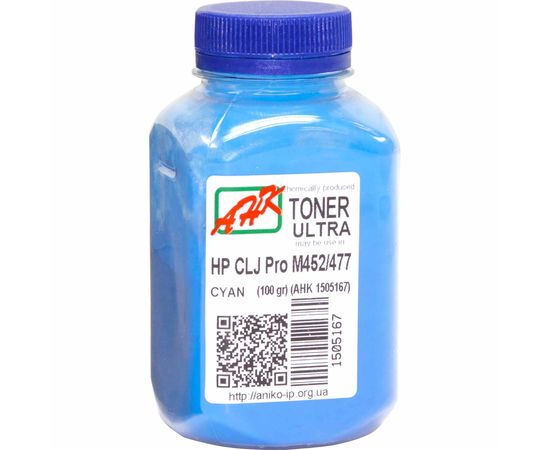 Купить Тонер АНК для HP CLJ Pro M452/477 бутль 100г Cyan (1505167) ULTRA COLOR по лучшей цене