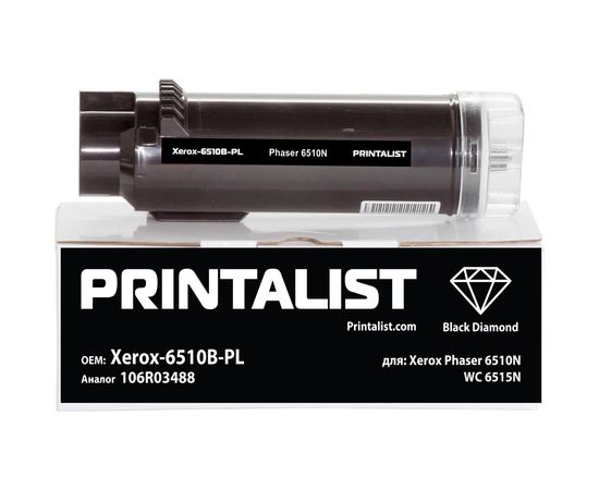 Купить Туба с тонером PRINTALIST для Xerox Phaser 6510N, WC 6515N аналог 106R03488 Black (Xerox-6510B-PL) по лучшей цене