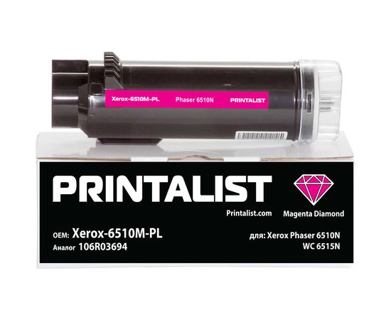 Купить Туба с тонером PRINTALIST для Xerox Phaser 6510N, WC 6515N аналог 106R03694 Magenta (Xerox-6510M-PL) по лучшей цене