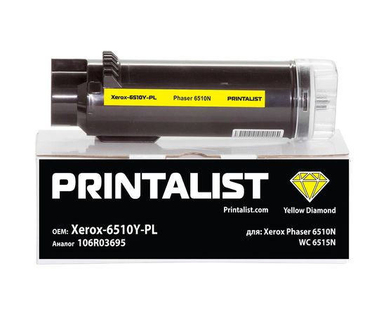 Купить Туба с тонером PRINTALIST для Xerox Phaser 6510N, WC 6515N аналог 106R03695 Yellow (Xerox-6510Y-PL) по лучшей цене