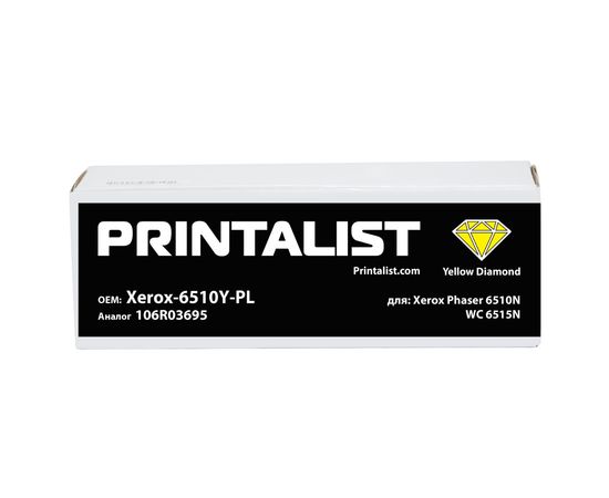 Купить Туба с тонером PRINTALIST для Xerox Phaser 6510N, WC 6515N аналог 106R03695 Yellow (Xerox-6510Y-PL) по лучшей цене