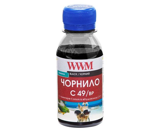 Купить Чернила WWM GI-490BK для Canon Pixma G1400/2400/3400 100г Black Пигментные (C49/BP-2) по лучшей цене