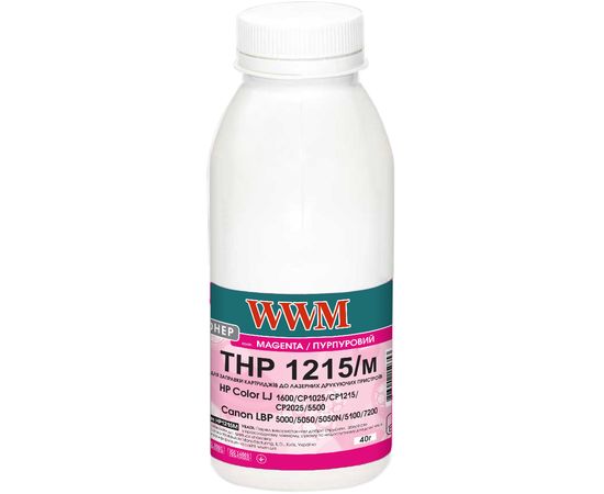Купить Тонер WWM для HP CLJ CP1215/CP1515/CM1312 бутль 40г Magenta (HP1215M) по лучшей цене