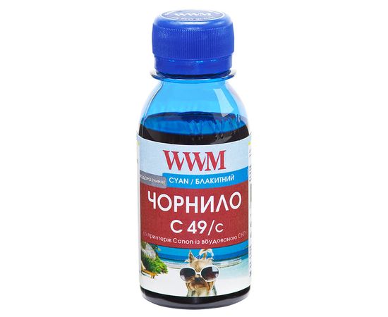 Купить Чернила WWM GI-490C для Canon Pixma G1400/2400/3400 100г Cyan Водорастворимые (C49/C-2) по лучшей цене