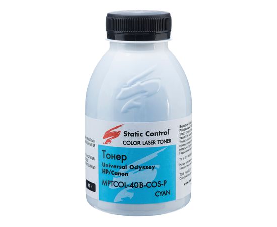 Купить тонер универсальный Odyssey HP/Canon 40г cyan (фасованный) Static Control по лучшей цене