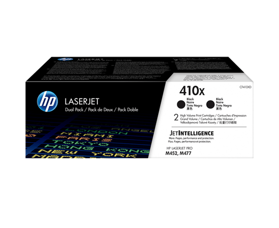 Купить Картридж тонерный HP 410X для LJ Pro M452dn/M452nw/M477fdn 2x2300 копий Black (CF410XD) Двойная упаковка по лучшей цене