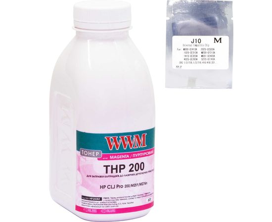 Купить Тонер+чип WWM для HP CLJ Pro 200/M251/M276n ( тонер WWM, чип WWM) бутль 60г Magenta (TC200M) по лучшей цене