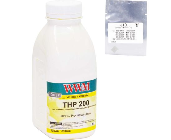 Купить Тонер+чип WWM для HP CLJ Pro 200/M251/M276n ( тонер WWM, чип WWM) бутль 60г Yellow (TC200Y) по лучшей цене