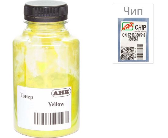Купить Тонер+чип АНК для OKI C310/330/510 ( тонер АНК, чип АНК) бутль 80г Yellow (1505440) ULTRA COLOR по лучшей цене