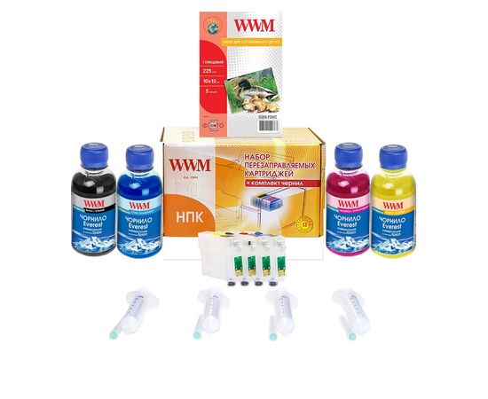 Купить Набор перезаправляемых картриджей WWM для Epson Stylus SX125/SX130/SX235W (RC.T128Р) с пигментными чернилами EVEREST по лучшей цене