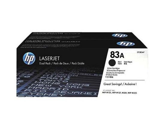 Купить Картридж тонерный HP 83A для LaserJet Pro M125/127/M127fn 2x1500 копий Black (CF283AF) двойная упаковка по лучшей цене