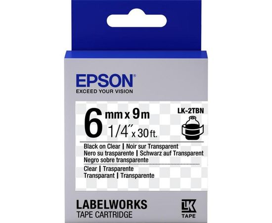 Купить Картридж с лентой Epson для для LW-300/400/400VP/700 Clear Black/Clear 6mm x 9m (C53S652004) по лучшей цене